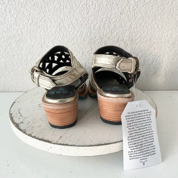 Lane Robin Slingback Mule Gold Cowboy Boots Womens 7 Cowgirl Western Short Ankle - Picture 3 of 11